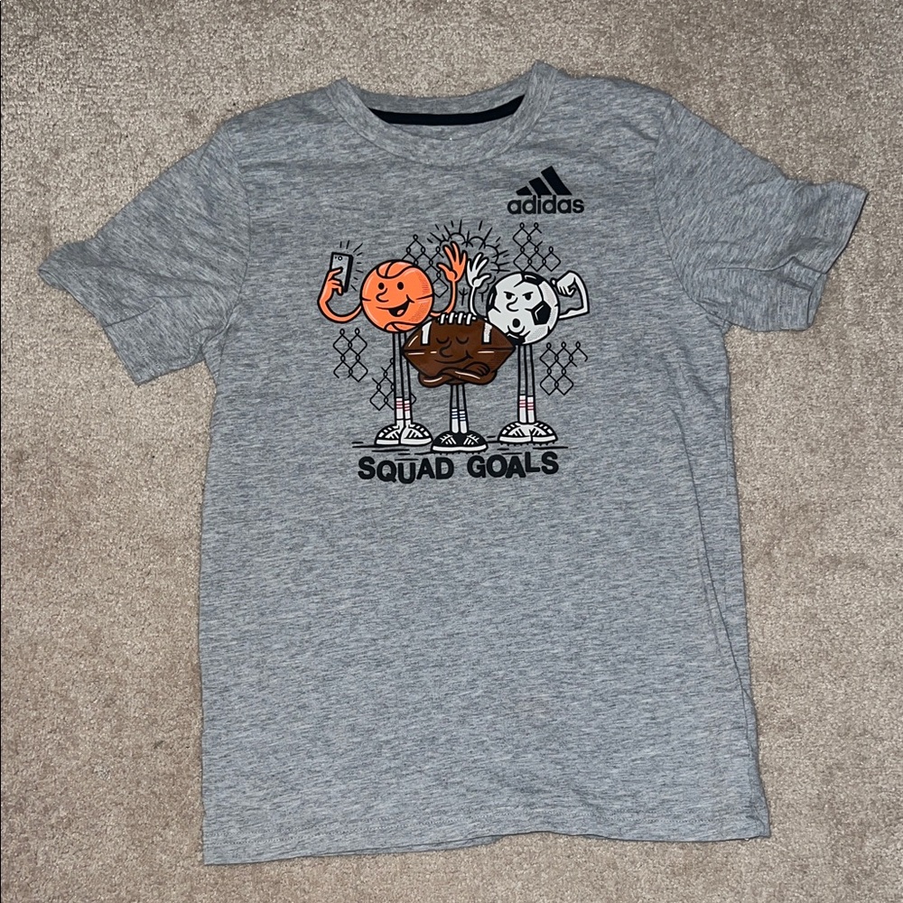 Adidas Kids Gray 'Squad Goals' Graphic Tee